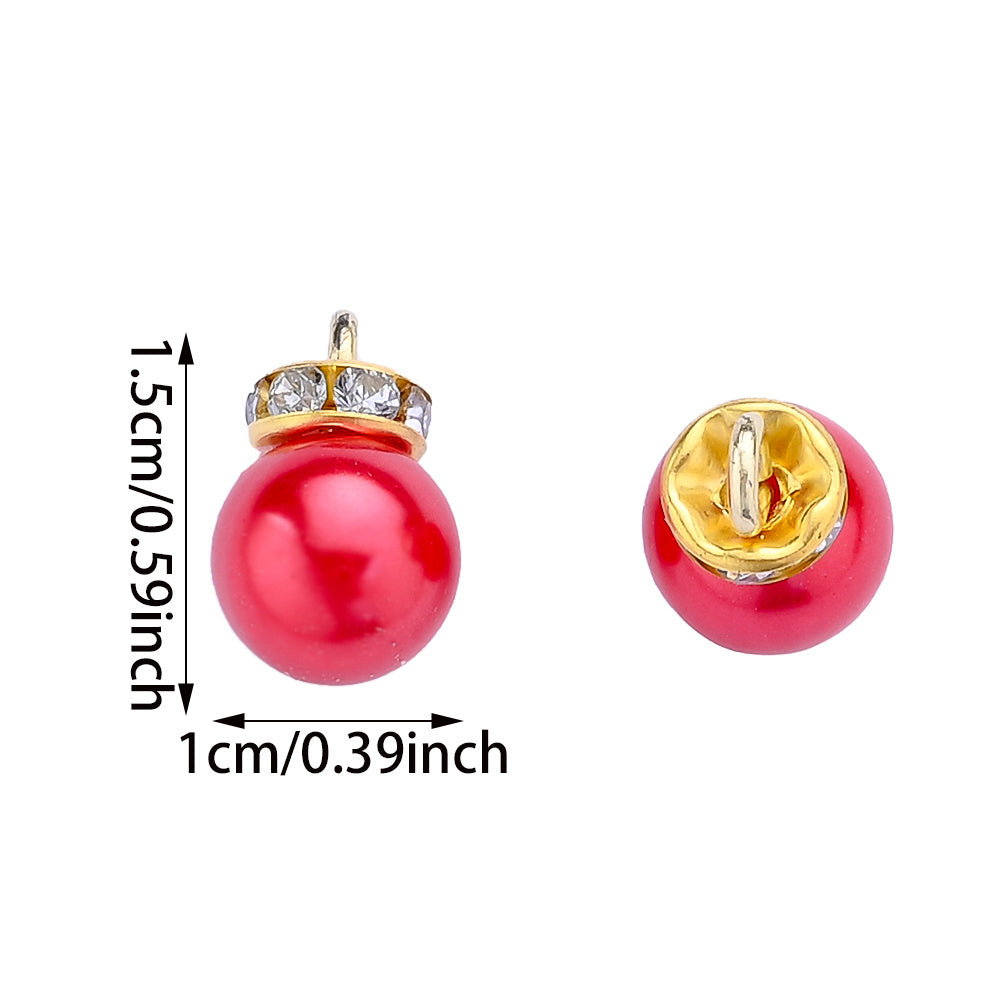 Pink Pearl Rhinestone Pendant Beads