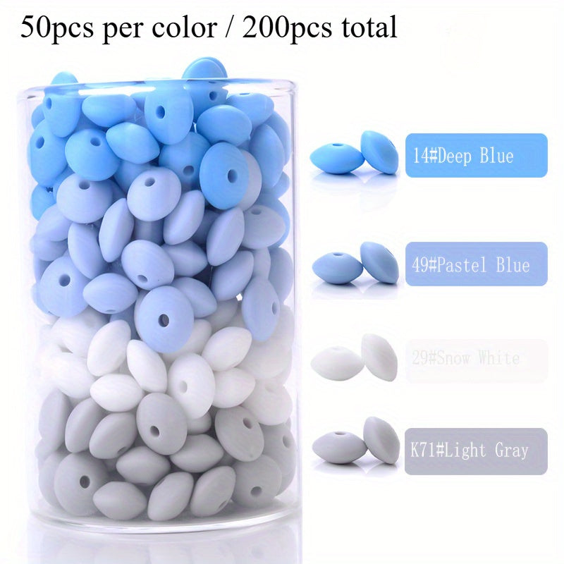 200pcs 6x12mm Mixed Color Abacus Silicone Beads