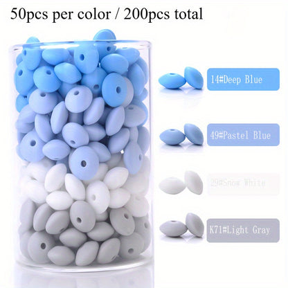 200pcs 6x12mm Mixed Color Abacus Silicone Beads