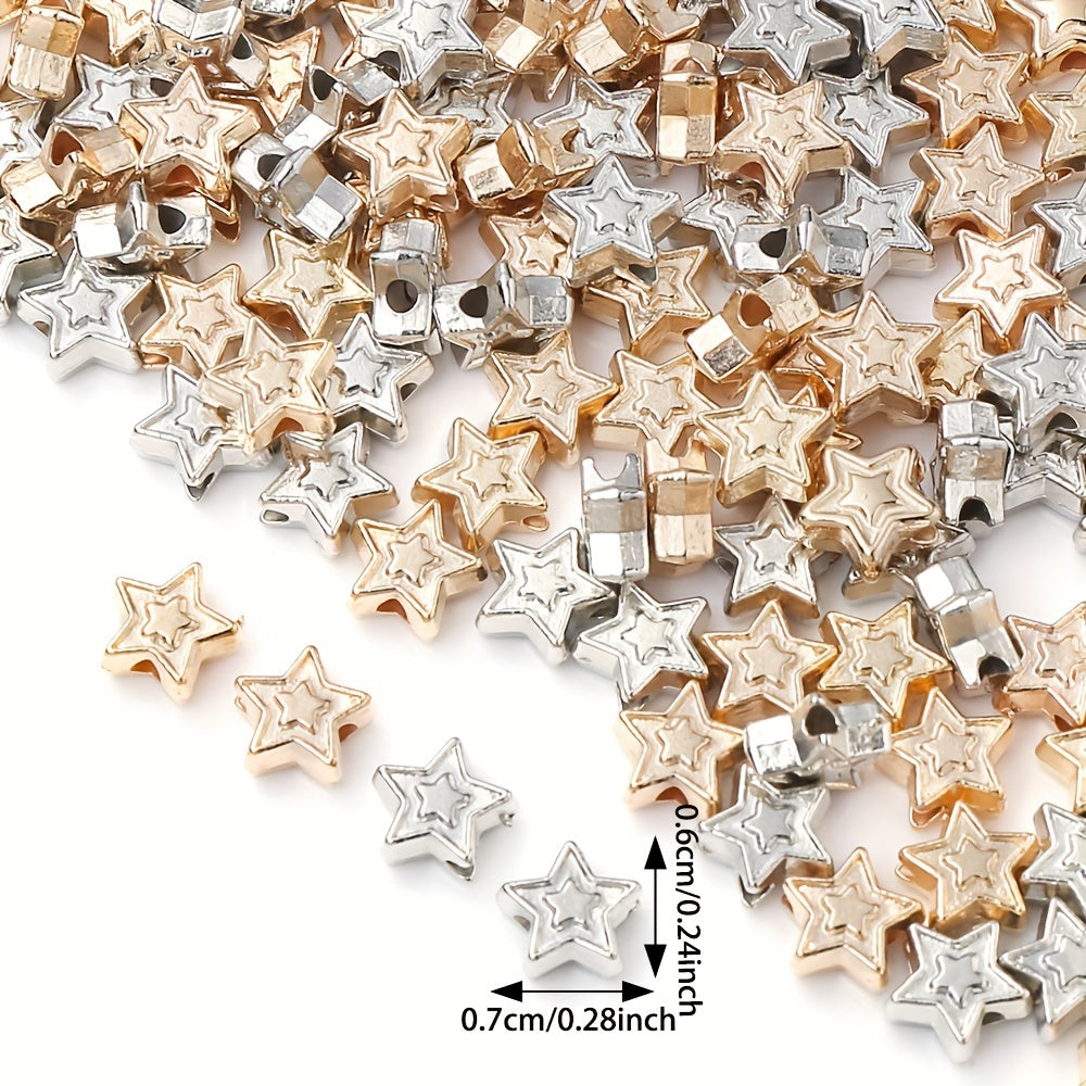 100PCS 6×7mm Star-Shaped Plastic Bead Set