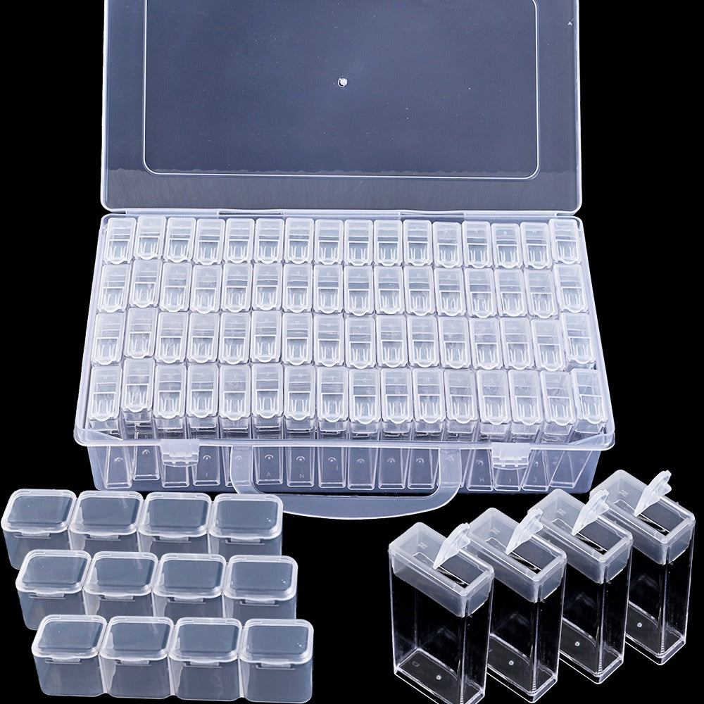44/56/64 Grid Transparent Beads Storage Organizer