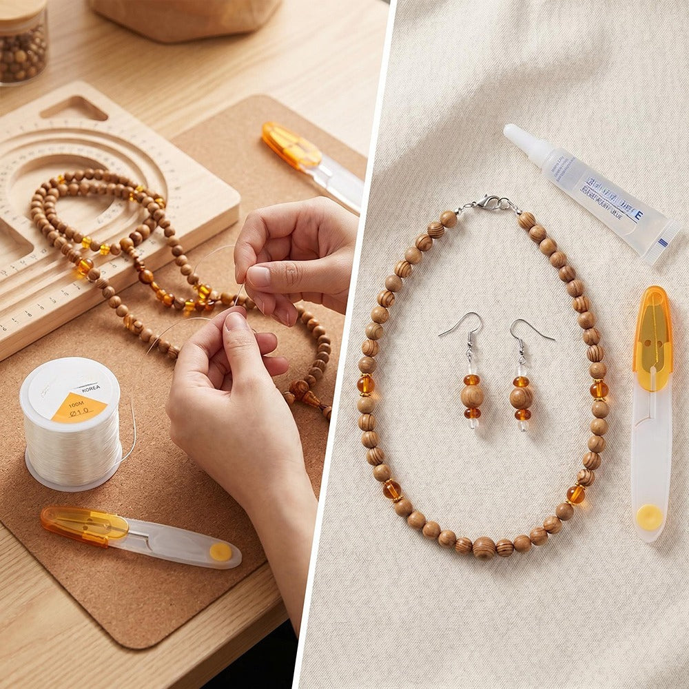 Elastic Jewelry Cord and Scissors Set