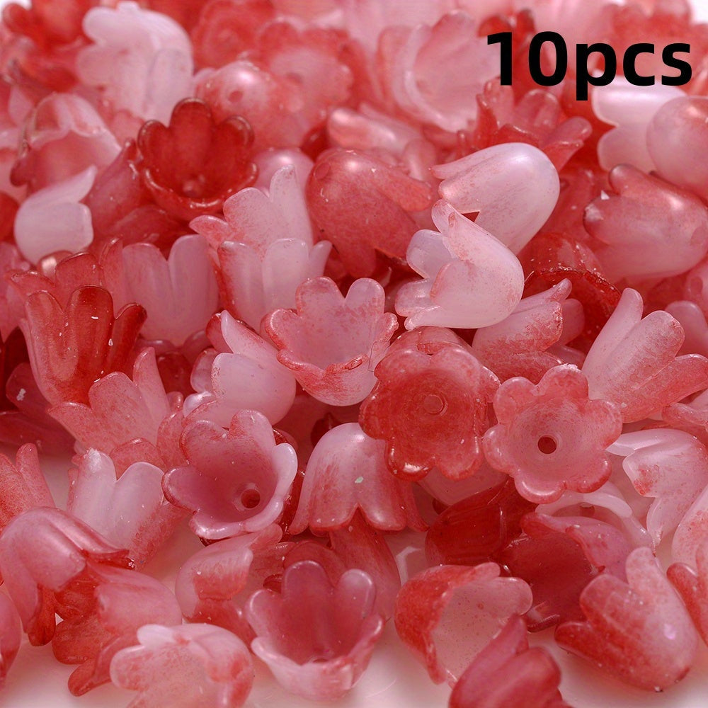 100pcs Colorful Trumpet Flower Beads