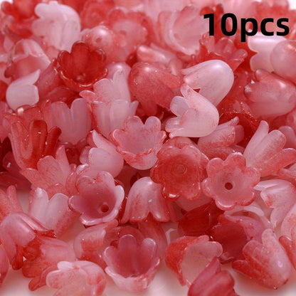 100pcs Colorful Trumpet Flower Beads