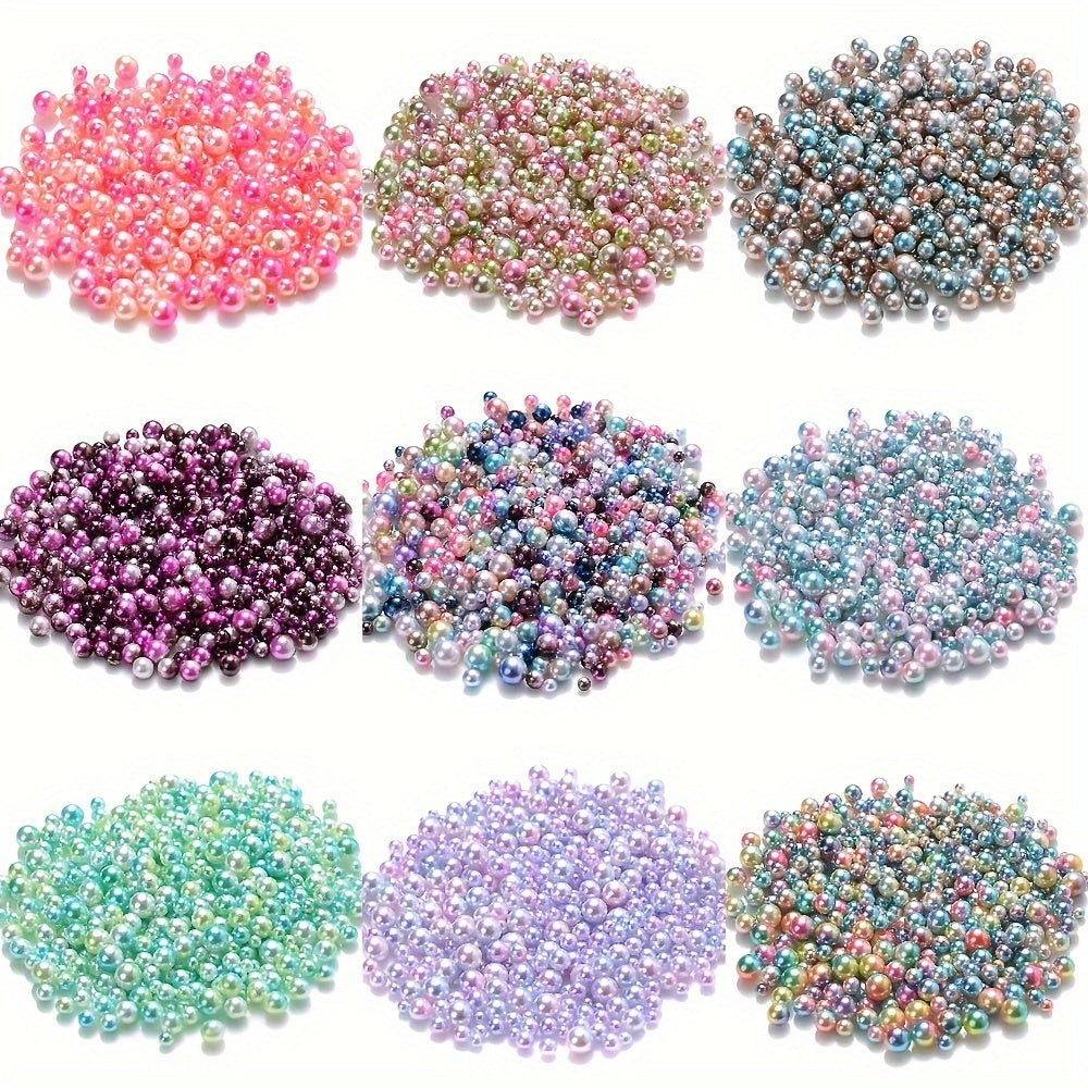 500pcs Gradient Imitation Pearl Acrylic Beads (No Hole)