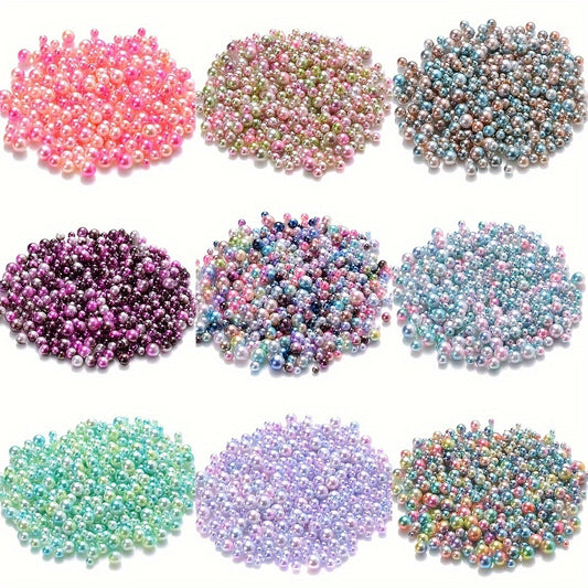 500pcs Gradient Imitation Pearl Acrylic Beads (No Hole)