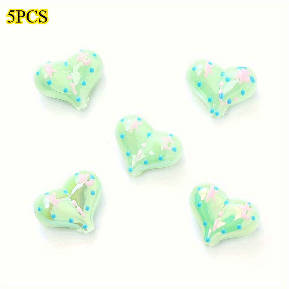 5pcs/set 17x22mm Sweet Heart Acrylic Beads