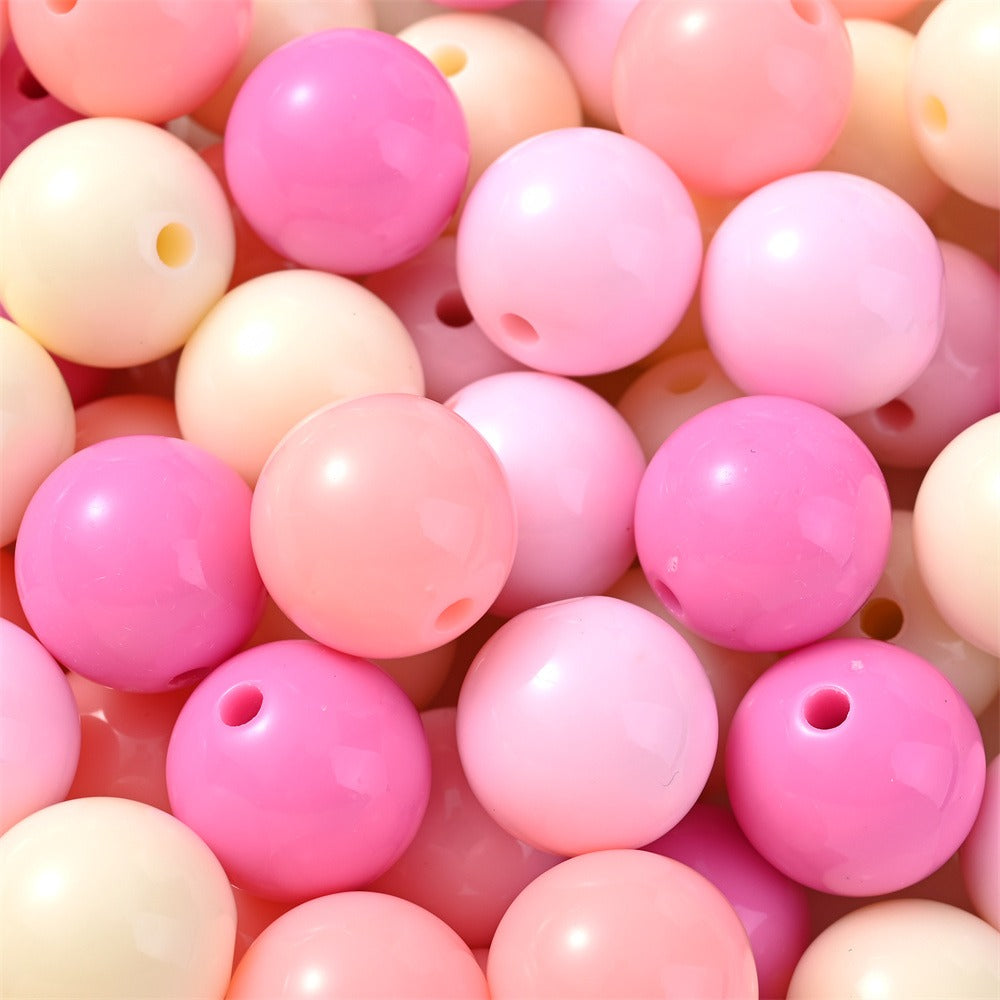 50pcs 16mm Vibrant Acrylic Round Spacer Beads