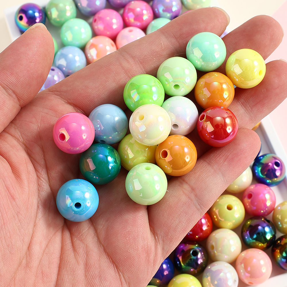 20pcs/set 16mm Shiny AB Color Round Acrylic Focal Beads