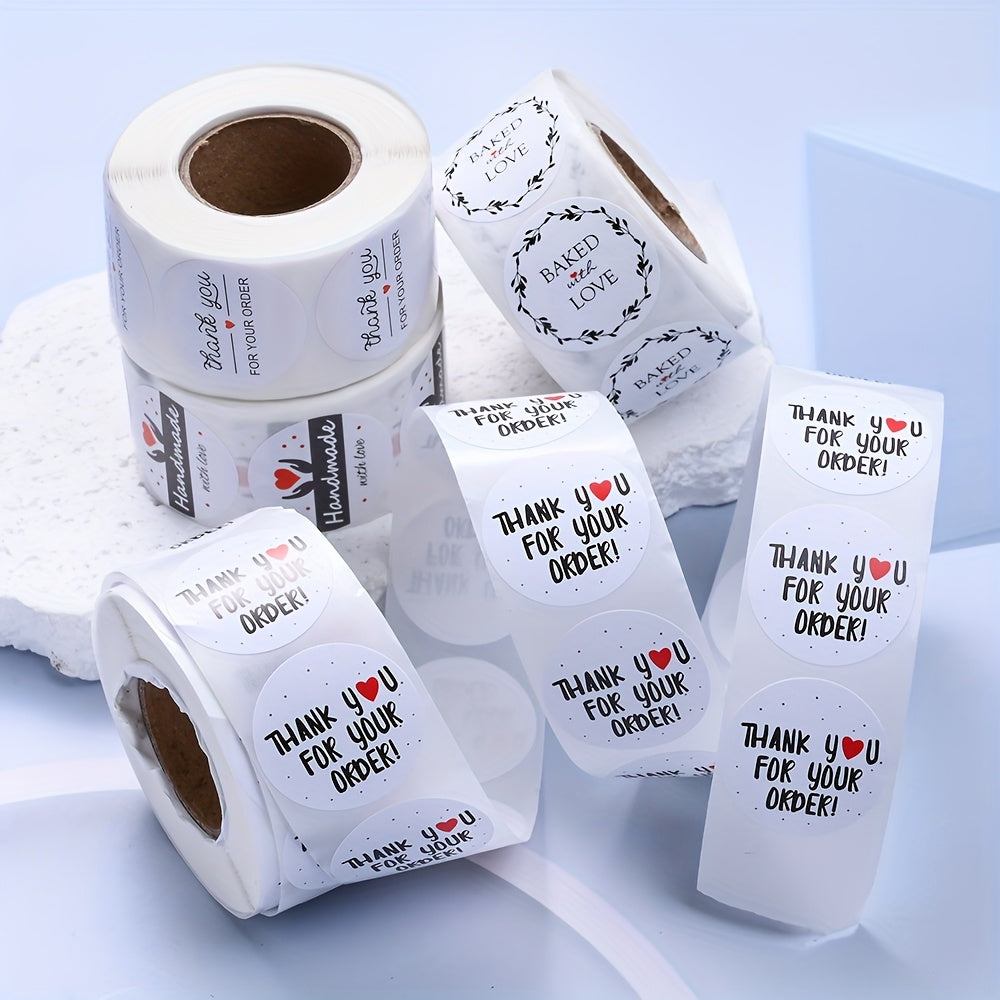 500PCS Thank You Self-Adhesive Sticker Roll