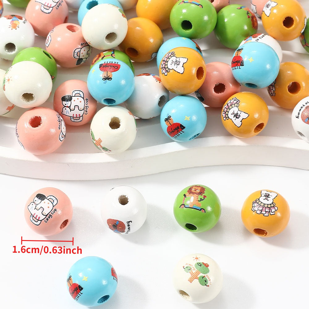 Mixed Round Wooden Beads