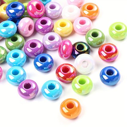 20PCS 8×14mm Colorful Flat Round Acrylic Spacer Beads