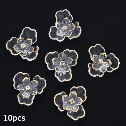 Transparent Flower Acrylic Beads
