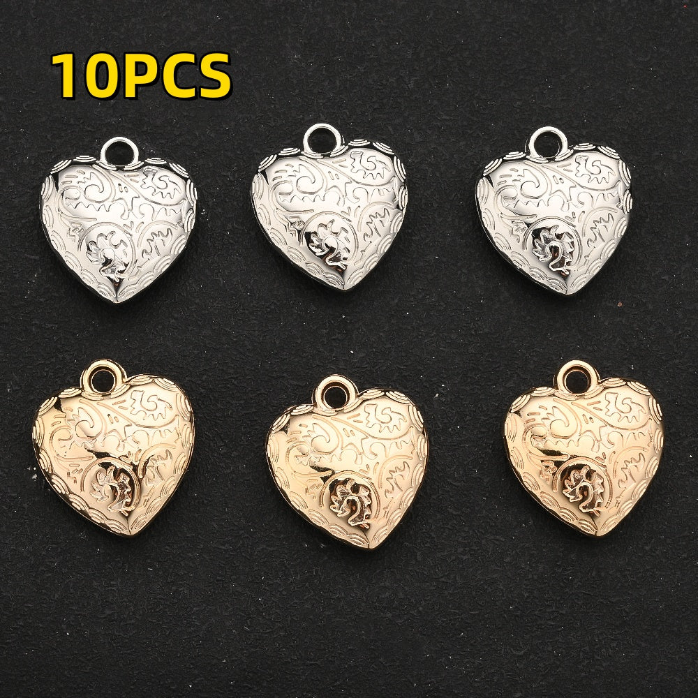 Textured Heart Pendant Beads