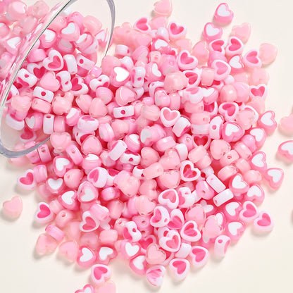 White 3D Heart Cabochons