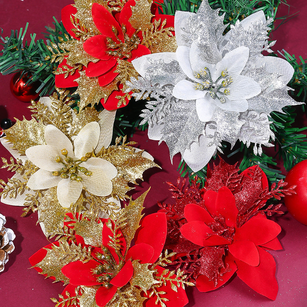 Elegant Handmade Christmas Plastic Flowers
