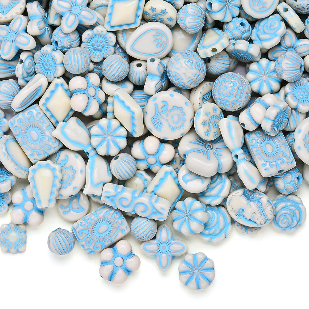 30g/bag Beige Blue Acrylic Decoration Beads