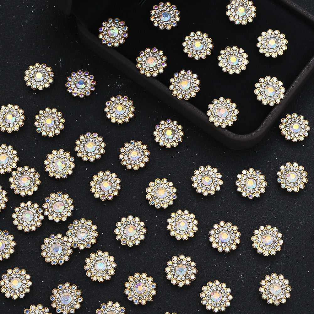 50pcs 13.8mm Crystal Claw Rhinestone Flatback Cabochons