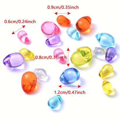 100PCS 6/8mm Water Drop Acrylic Bead Set