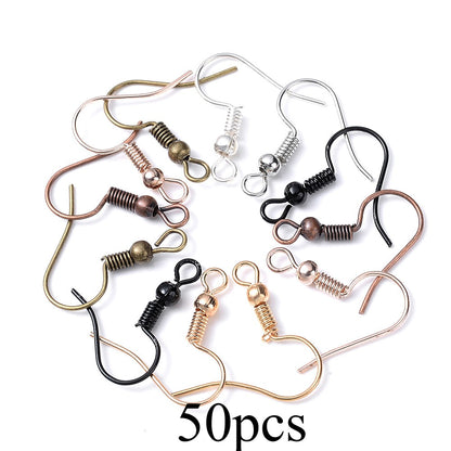 50-Piece 20x17 mm Ball & Coil Earring Hooks