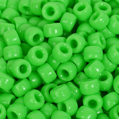 100pcs Colorful Acrylic Big Hole Pony Beads- 6x9mmLarge Hole Beads