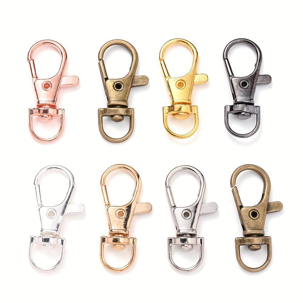 Mixed Color Zinc Alloy Swivel Lobster Clasp Hooks