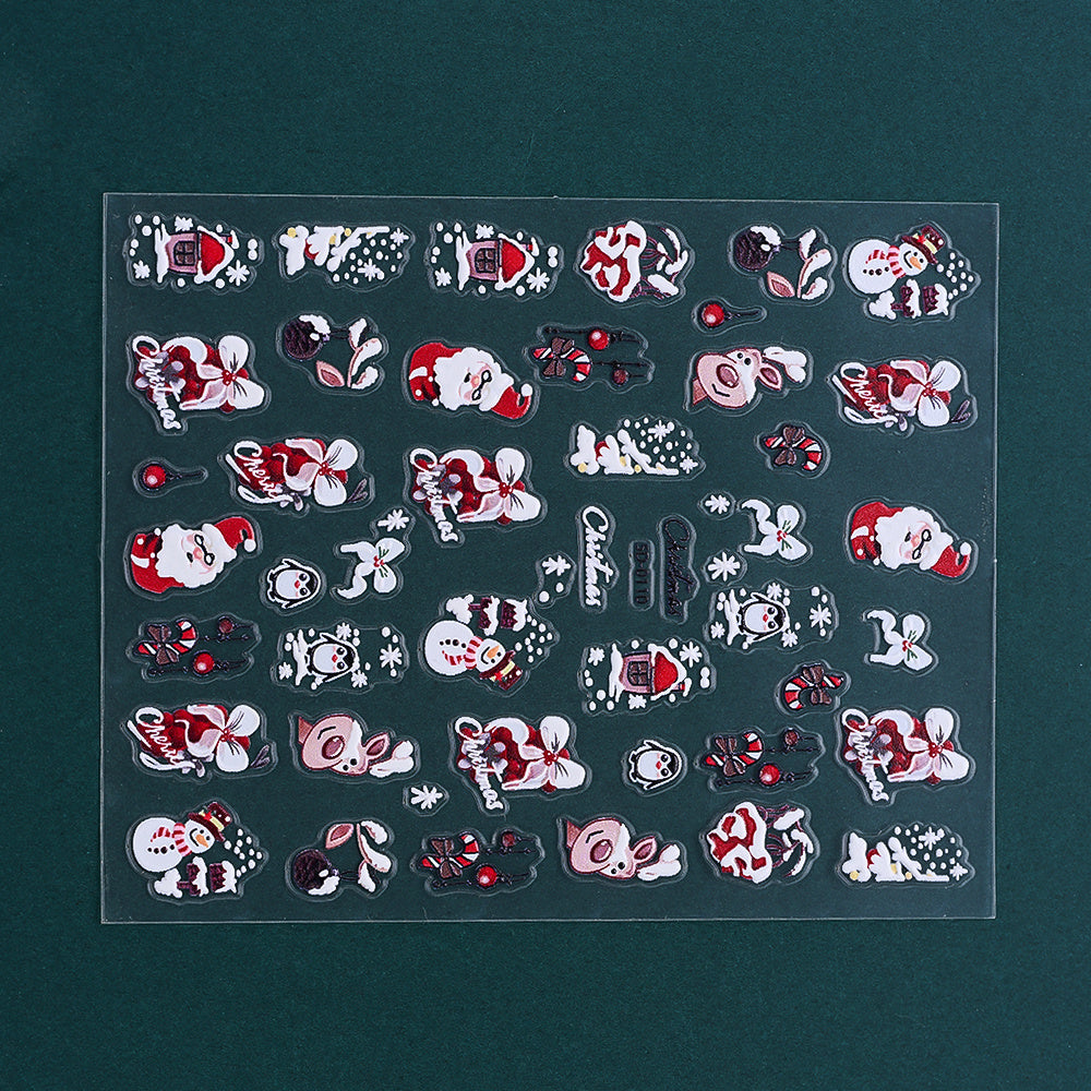 Christmas 5D Relief Nail Art Stickers