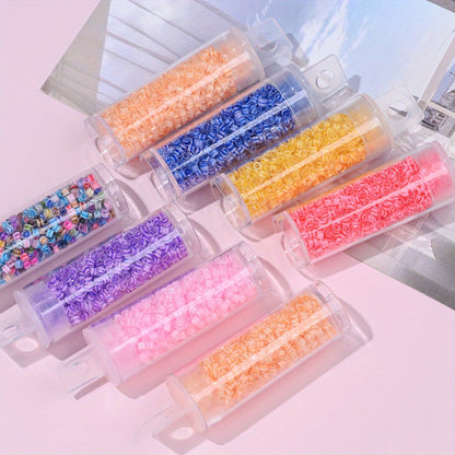 Clear Ink Core Glass Seed Beads
