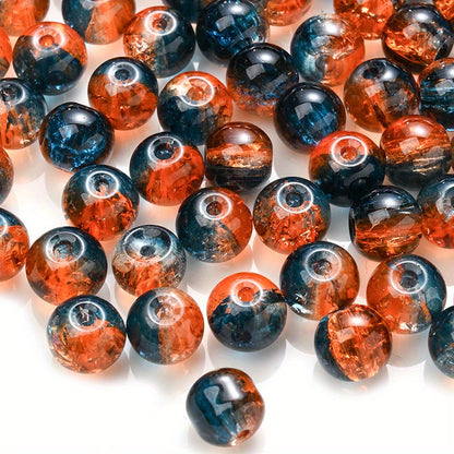 100PCS 8mm Gradient Glazed Flower Bead Set