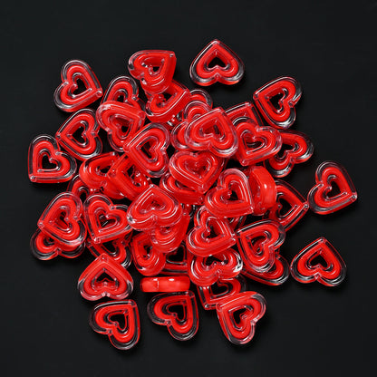 Acrylic Heart-Shaped Beads