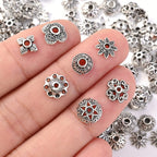 50/100pcs Mix Torus Flower End Caps Beads for Jewelry Making DIY Handmade Crafts Bracelet Necklace Accessories