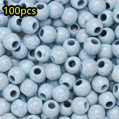 100pcs/set Imitation Stone Crack Round Beads