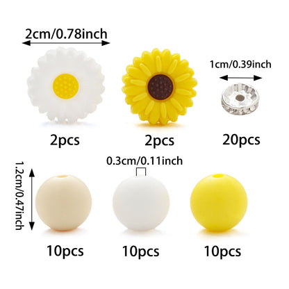 Mix Style Silicone Beads Set with Beading Pens