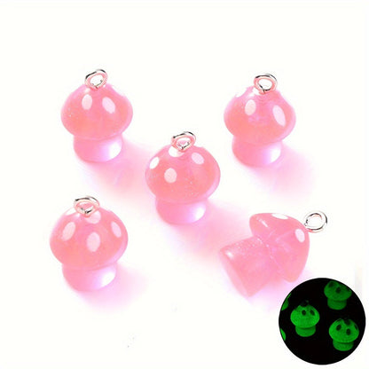 Luminous Mushroom Acrylic Charm Beads