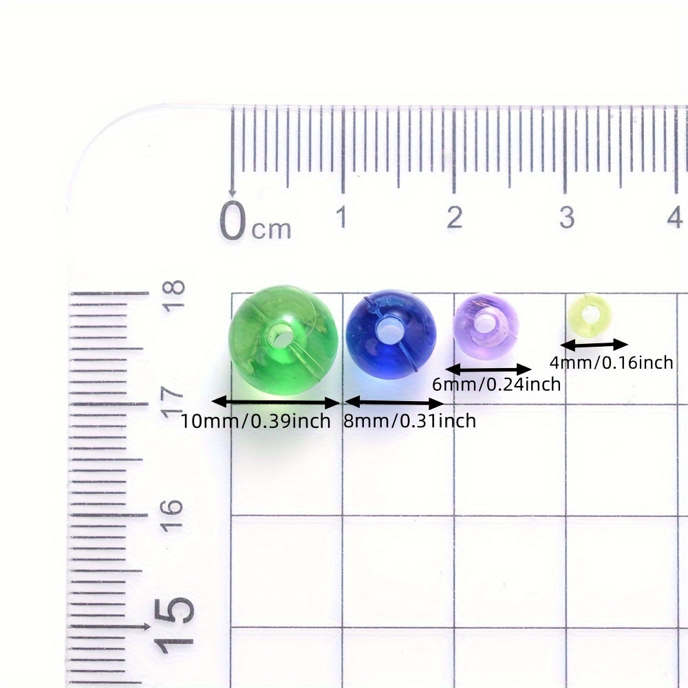 200PCS 4mm Mini Transparent Acrylic Spacer Beads