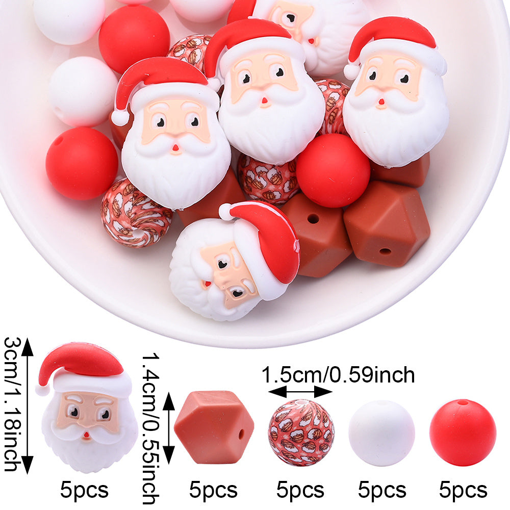 Christmas Silicone Focal Bead Set