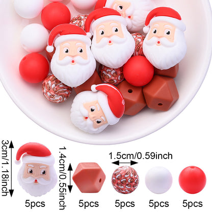 Christmas Silicone Focal Bead Set