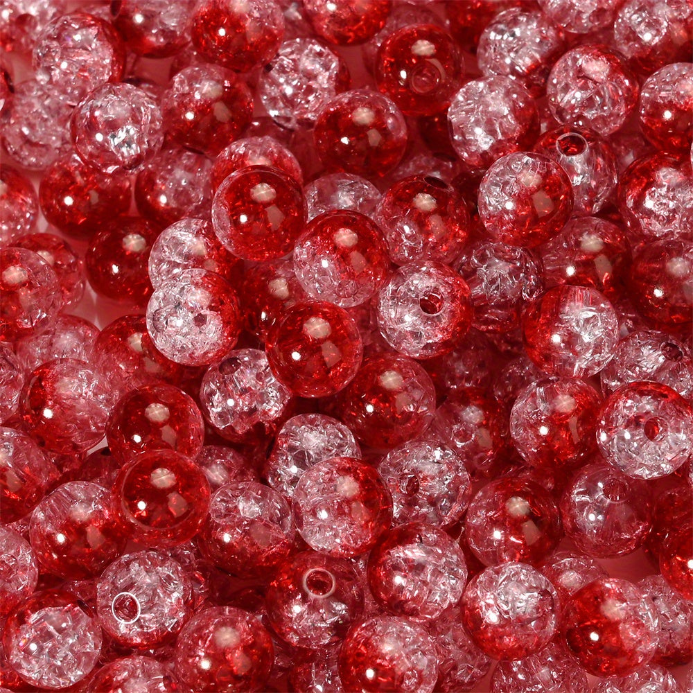 100PCS 8mm Round Cracked Acrylic Bead Set