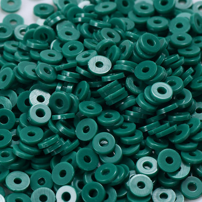 300pcs 6mm Green & Red Flat Disc Clay Beads