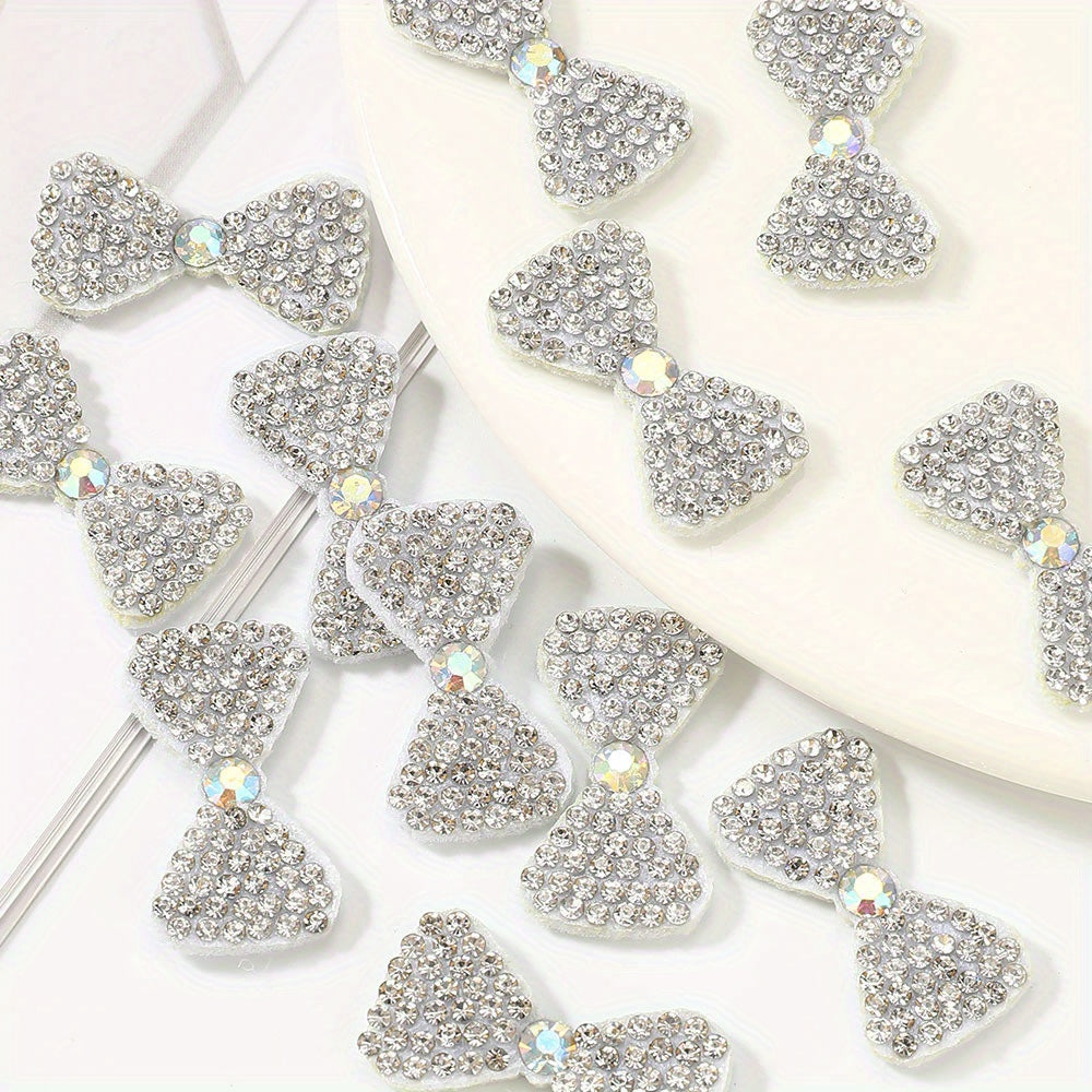 White Shiny Bow Patches