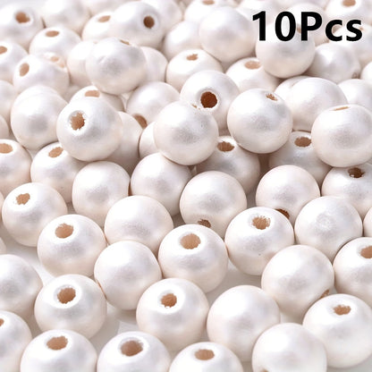 10PCS 16mm Smooth Round Wooden Bead Set