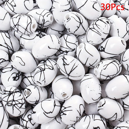 Black Gold Silk Thread Acrylic Beads