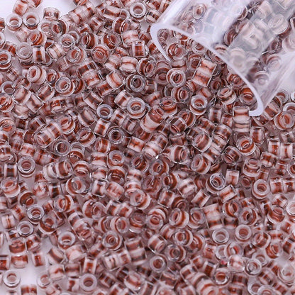 Clear Ink Core Glass Seed Beads