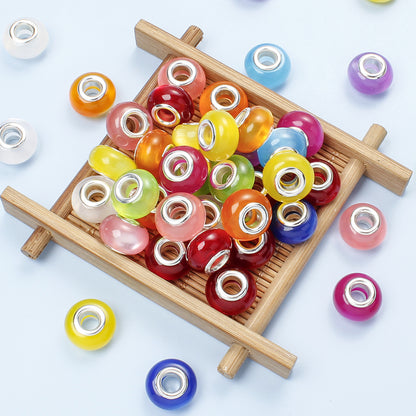 30/50pcs 9x14mm Resin Cat Eye Large Hole Beads