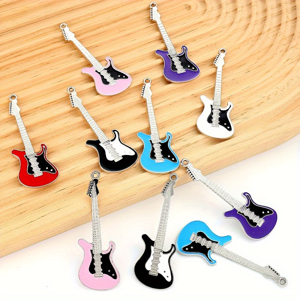 2PCS 7.4×2.6cm Antique Guitar Alloy Pendant Set