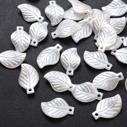 White Leaf Acrylic Beads