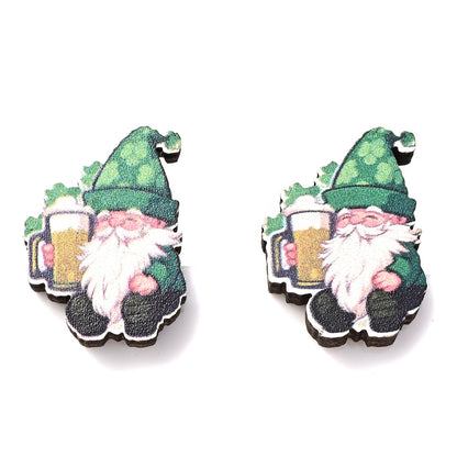 Green Lucky Stud Earrings