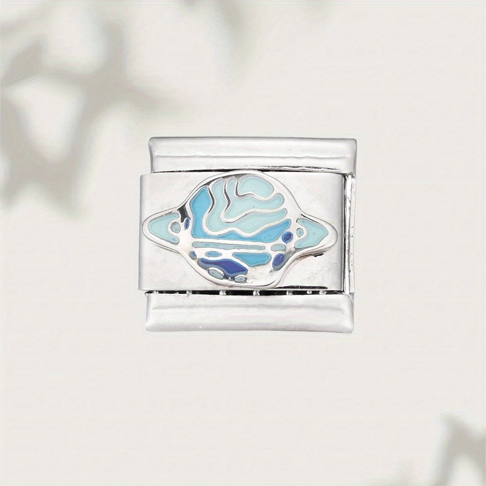 Space-Themed Stainless Steel Bead