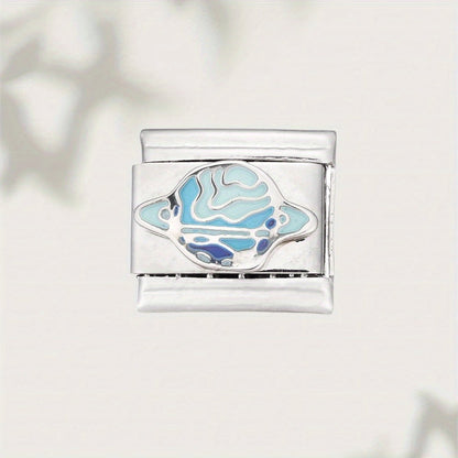 Space-Themed Stainless Steel Bead