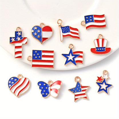 50-Piece American Flag-Themed Alloy Charm Set